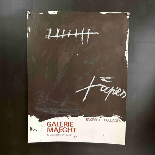 AFFICHE ORIGINALE EXPOSITION TAPIES GALERIE MAEGHT PARIS 1968