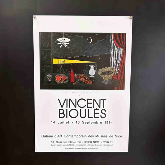 AFFICHE ORIGINALE EXPOSITION VINCENT BOULIES, Nice, 1984