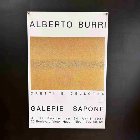 AFFICHE ORIGINALE EXPOSITION ALBERTO BURRI- NICE 1984 - Signée par l'artiste