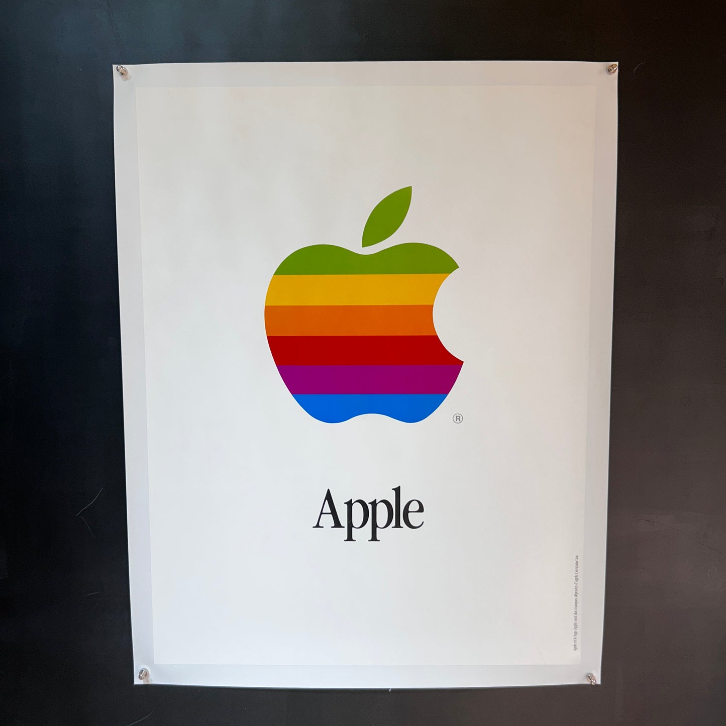 APPLE - LOGO RAINBOW APPLE - Affiche Originale - Années 80