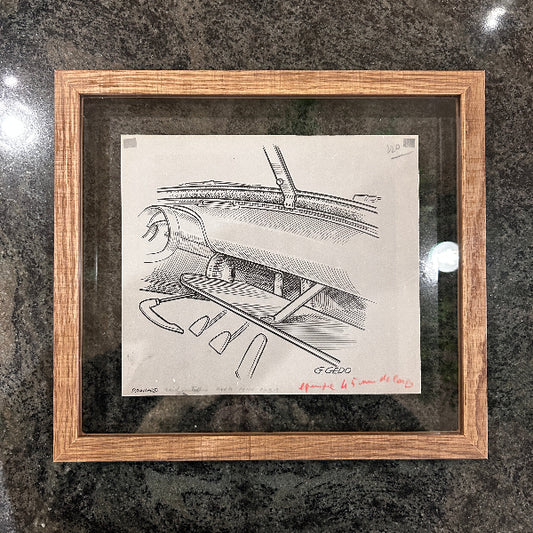 Dessin automobile original sur calque - Prototype Panhard - G.GEDO