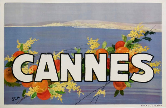 CANNES – La Baie – Affiche originale de tourisme – SEM – Vers 1930
