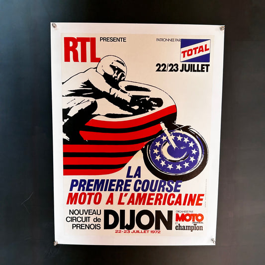 Course de moto à l'américaine - Affiche originale - 1972
