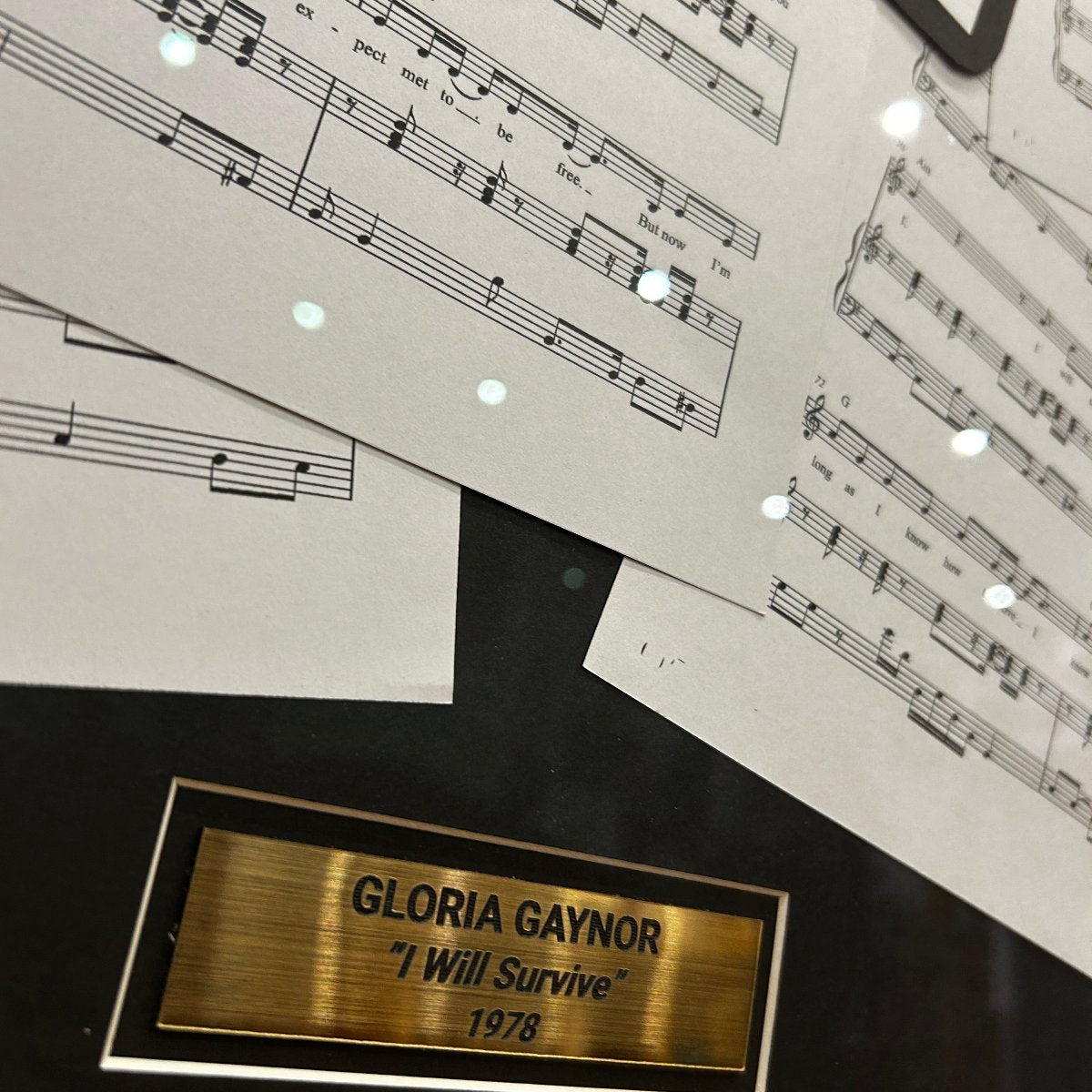 GLORIA GAYNOR / Signature sur partition I will survive - Certification