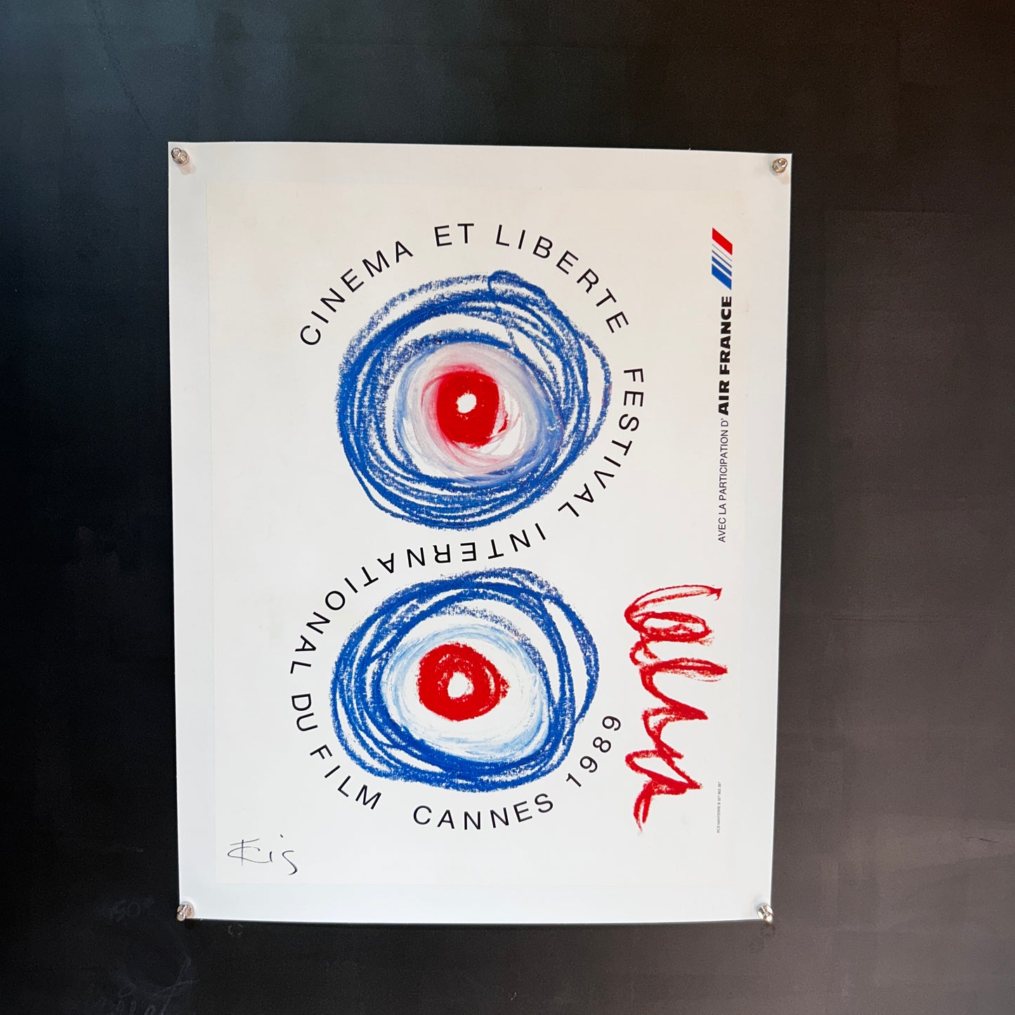 Cannes et Liberté - Festival du Film de Cannes - Affiche Originale - Air France - 1989