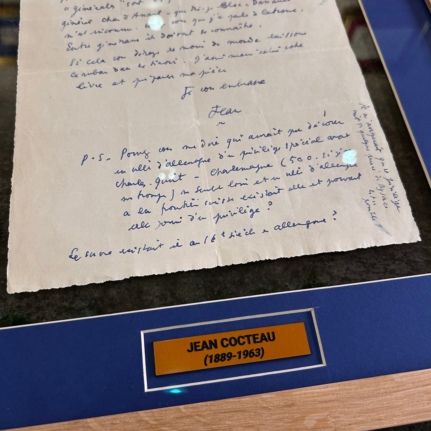 Jean Cocteau - Lettre manuscrite et signée 1951