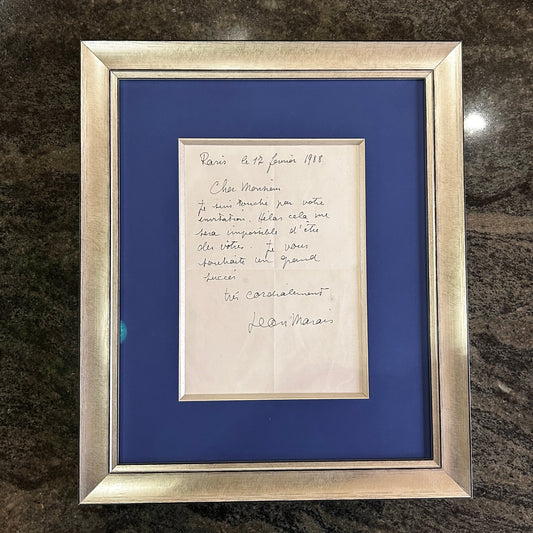 Jean Marais - Lettre manuscrite et signée - 1988