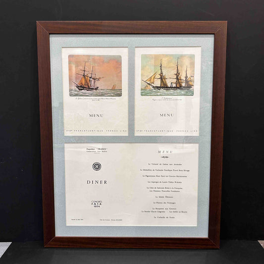 Paquebot France / Menu Original / French Line Mai 1974