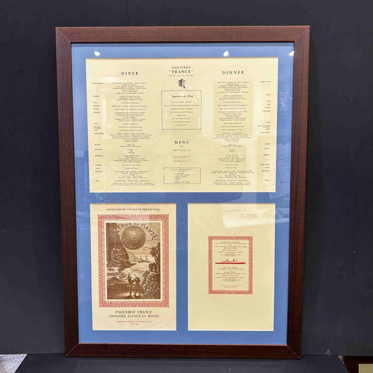 Paquebot France / Menu Original / French Line Janvier 1972