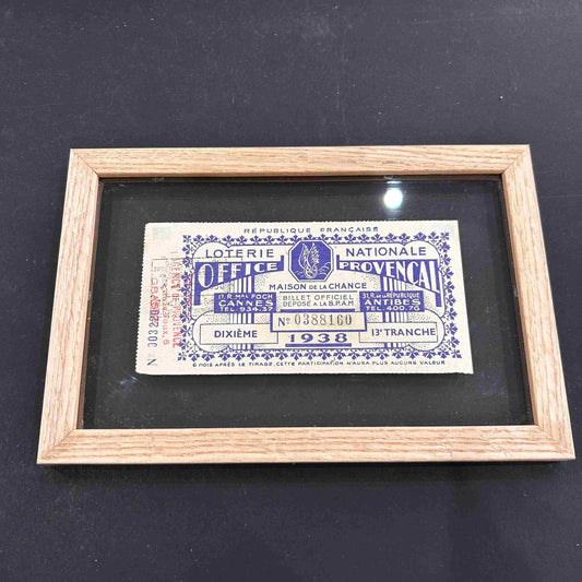 LOTERIE NATIONALE 1938 - MAISON DE LA CHANCE DE CANNES - TICKET ORIGINAL