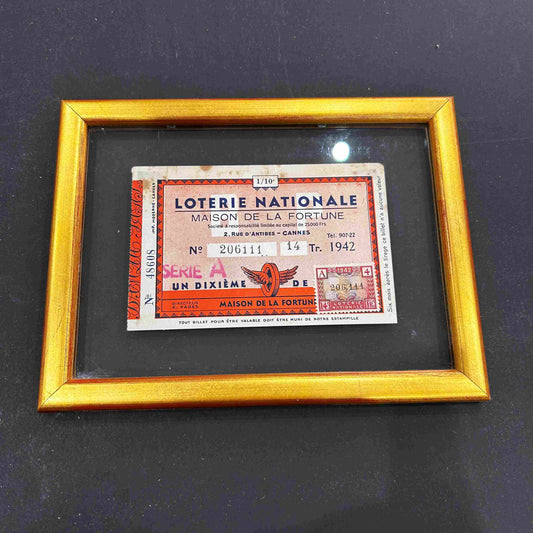 LOTERIE NATIONALE 1942 - MAISON DE LA FORTUNE CANNES - TICKET ORIGINAL