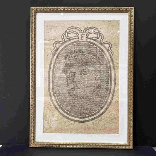 Portrait Calligraphié du Maréchal Foch par Georges Tcherukine et dédicacé - 1932