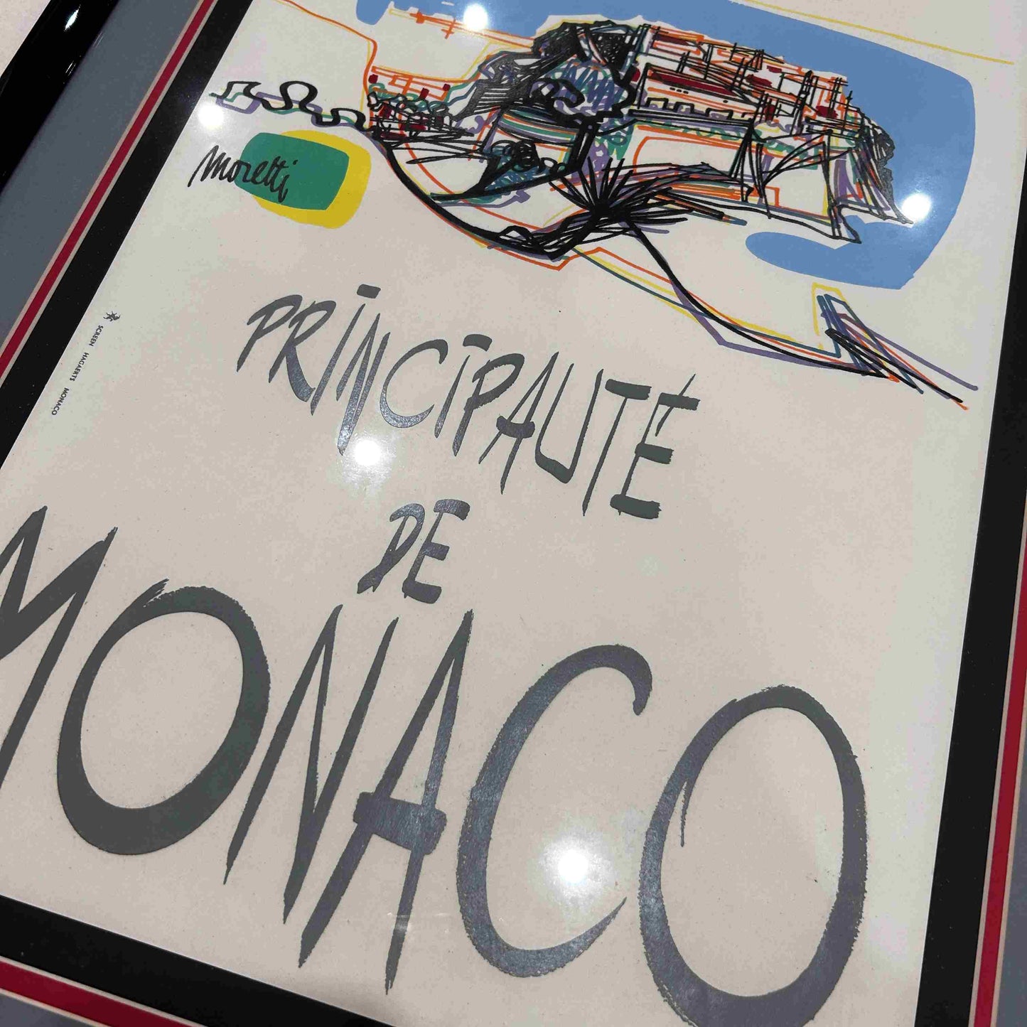 AFFICHE ORIGINALE PRINCIPAUTE DE MONACO par RAYMOND MORETTI - CIRCA 1960