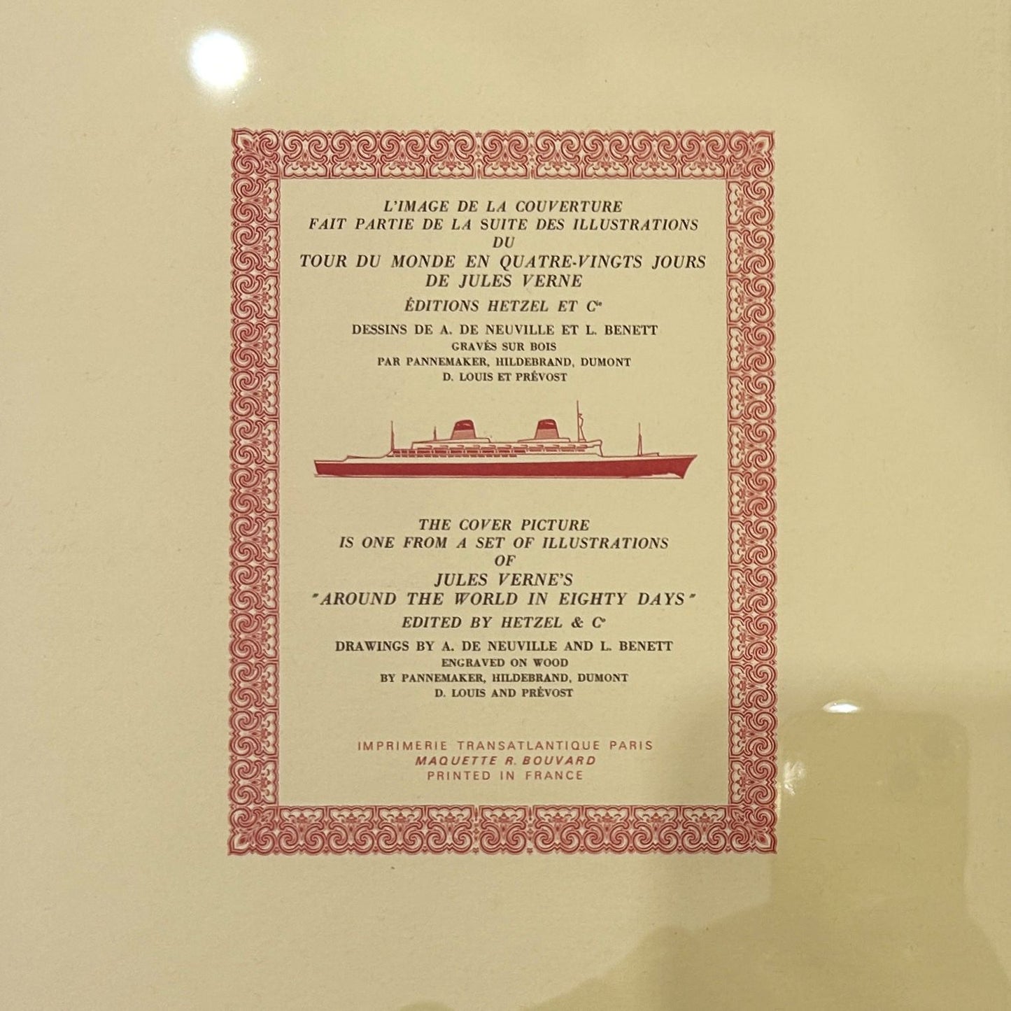 Paquebot France / Menu Original / French Line Janvier 1972