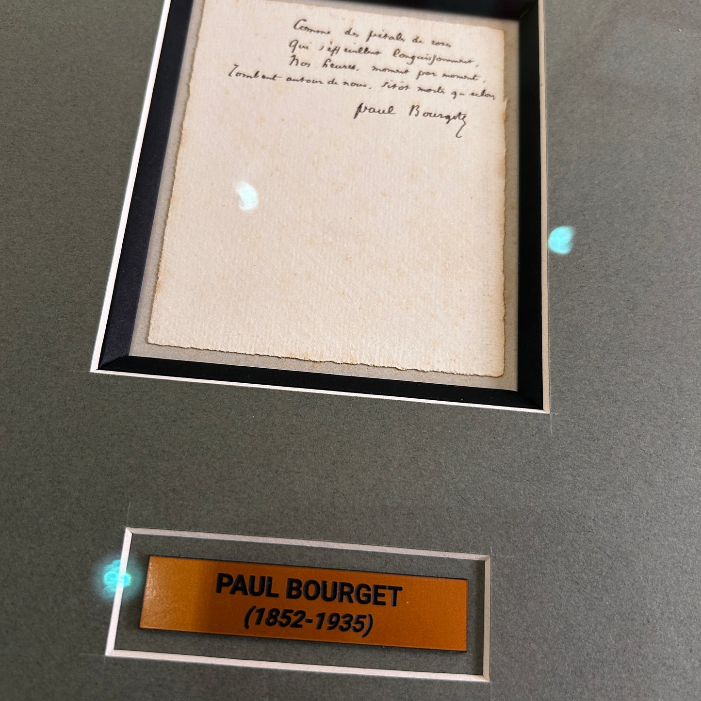 Paul Bourget - Texte manuscrit et signé