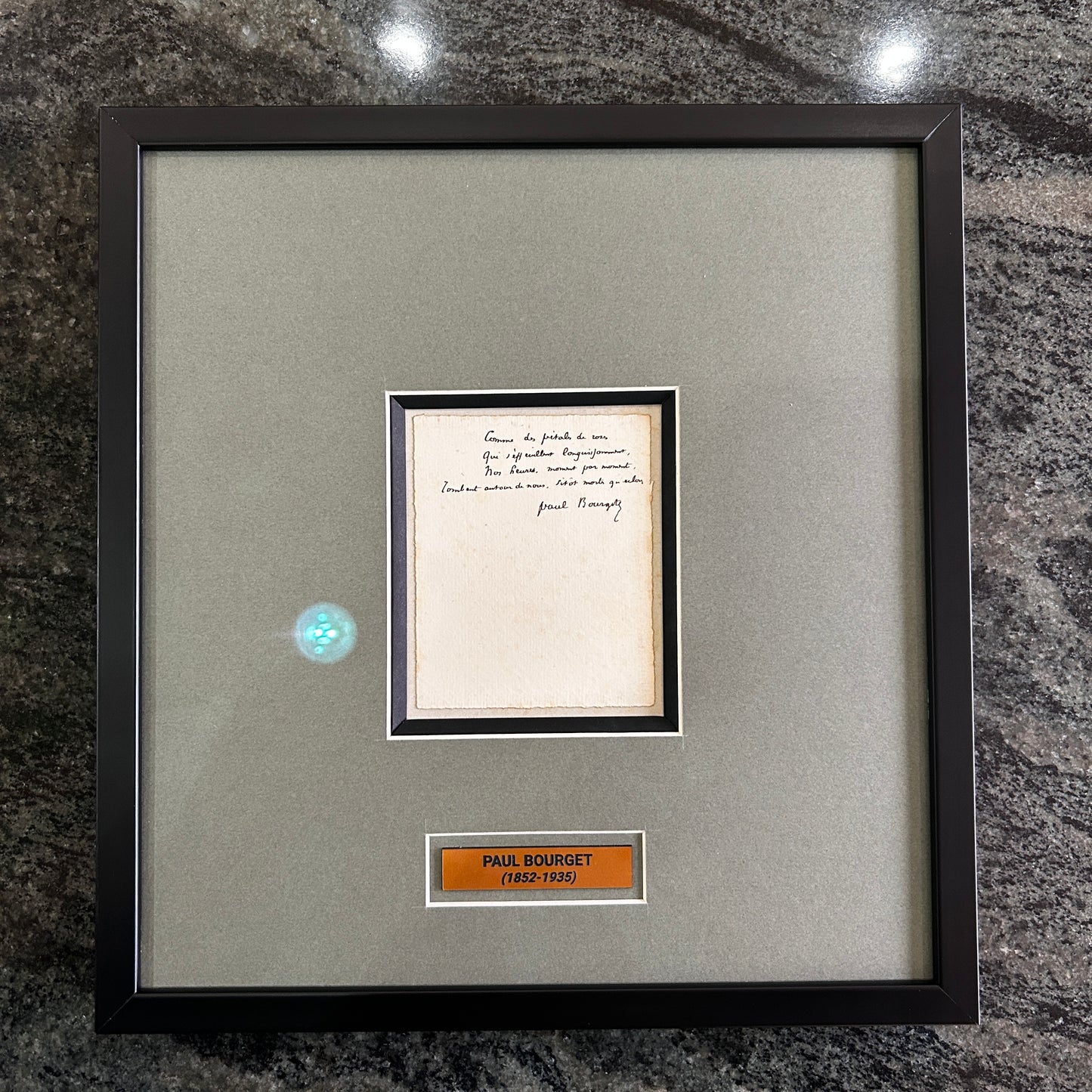 Paul Bourget - Texte manuscrit et signé