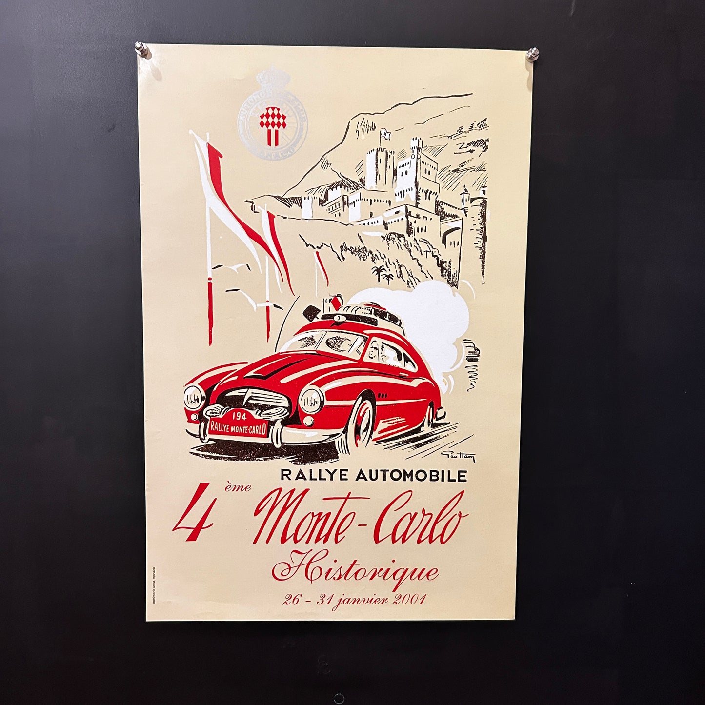 4ème Rallye Historique de Monte Carlo - Affiche Originale - 2001
