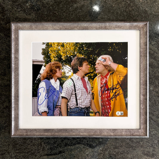 RETOUR VERS LE FUTUR II - Photo signée par le Doc et Jenifer - Christopher LLoyd & Elisabeth Sue - Certification
