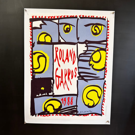 ROLAND GARROS - Affiche Originale - 1988 - Alechinsky