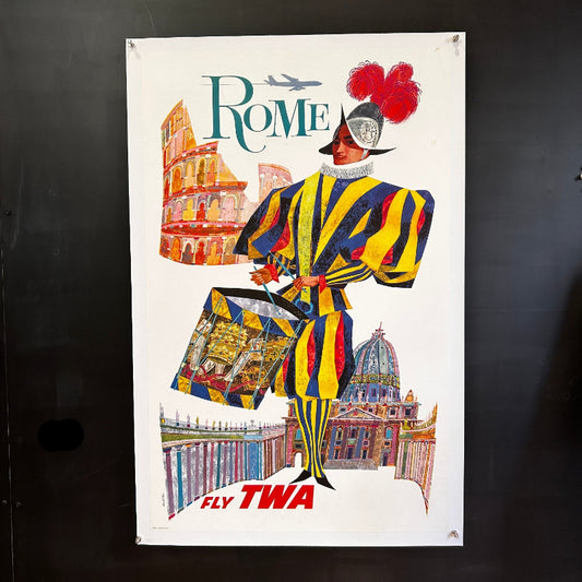 TWA - Rome - Affiche Originale - Années 60